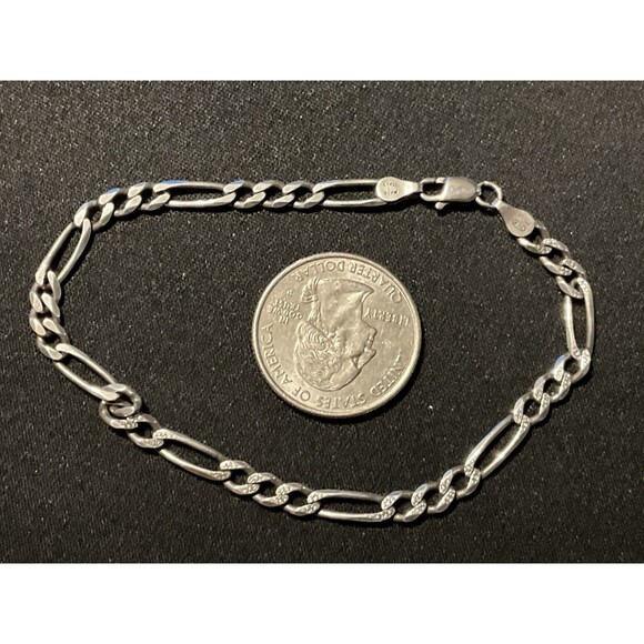 Milor 925 Italy Curb Link Chain 8in Bracelet - Picture 4 of 4